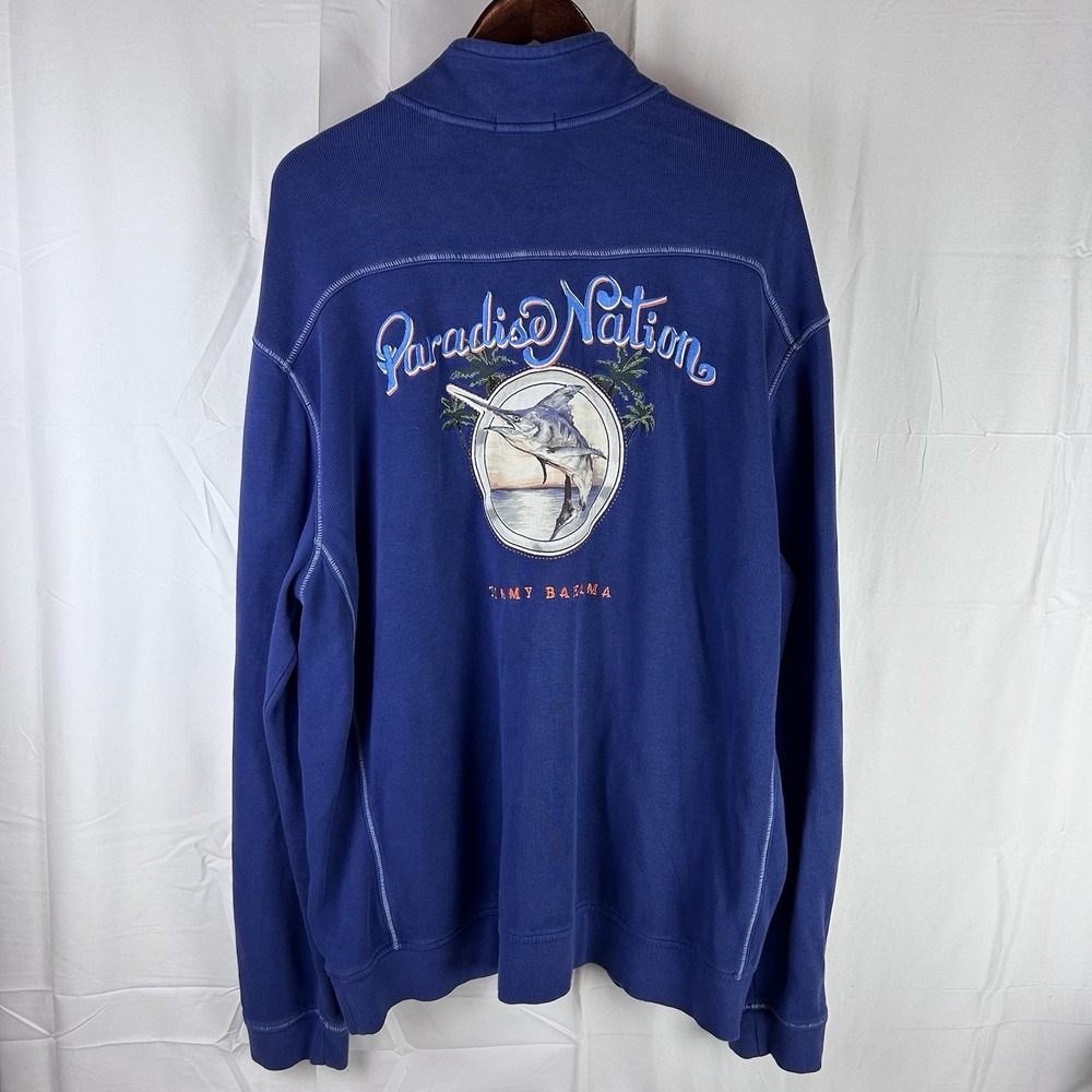 Tommy Bahama Relax Paradise Nation Quarter Zip Pullover Blue Men's‎ 3XL